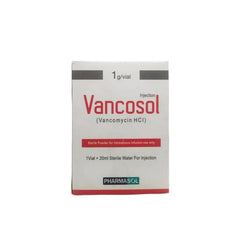 Vancosol Injection (500mg & 1g) - Glycopeptide Antibacterial Therapy for Severe Resistant Infections - 1G