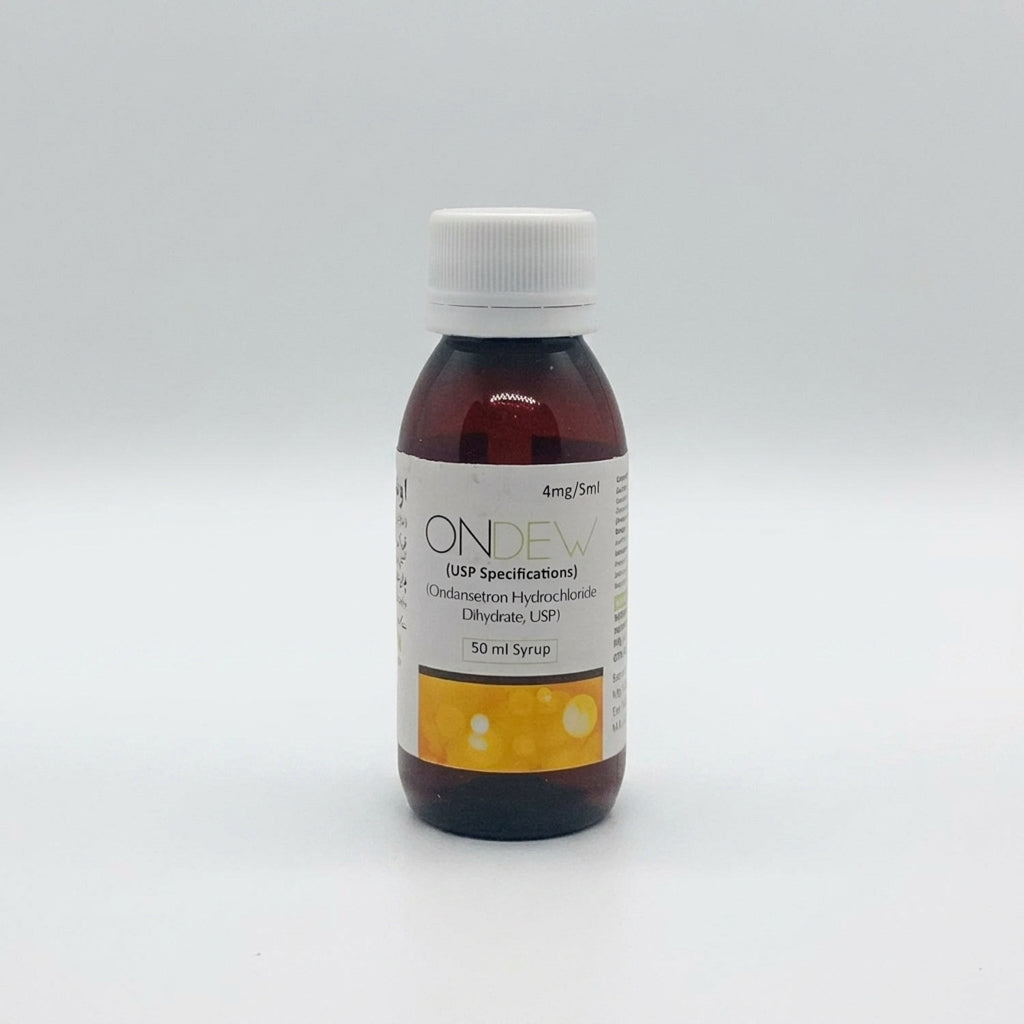 Ondew Syrup 4mg/5ml (Ondansetron Hydrochloride Dihydrate) 50ml – Anti-Nausea & Vomiting Syrup for Children and Adults