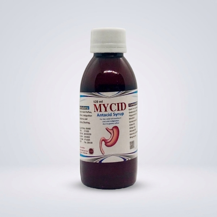 MYCID 120ml Antacid Syrup | Relief from Heartburn, Acid Indigestion & Gastric Reflux | Pharma Services Group