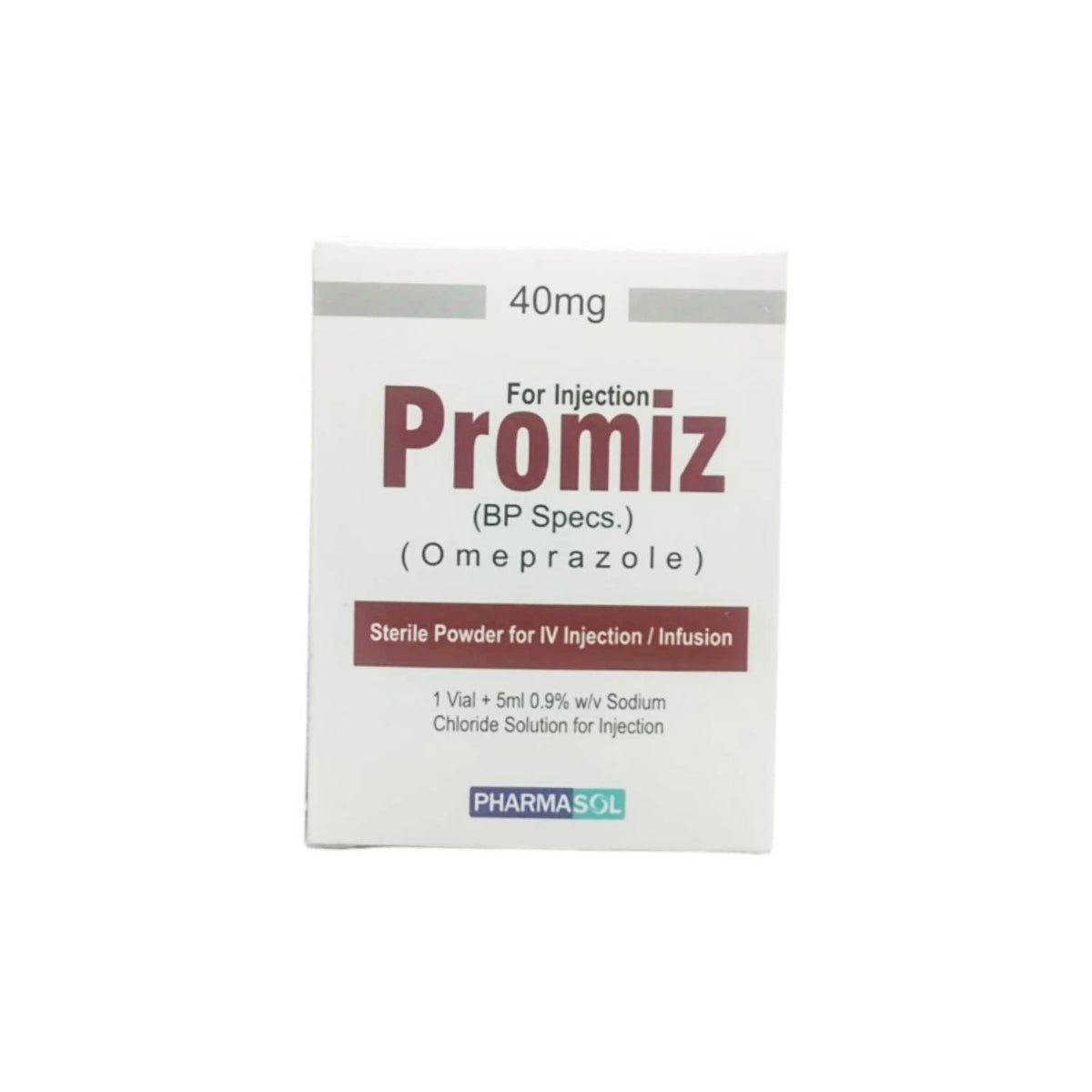 Promiz Injection 40mg - Intravenous Omeprazole Acid Suppression Therapy