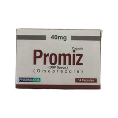 Promiz Capsules (20mg & 40mg) - Advanced Omeprazole Proton Pump Inhibitor Therapy - 40MG