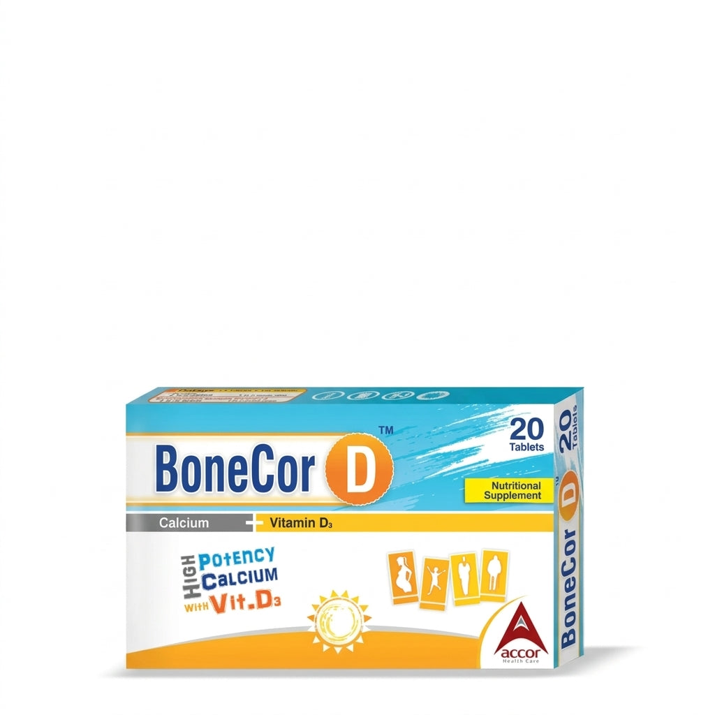 Bonecor D Tablets | Advanced Calcium & Vitamin D3 Bone Health Support