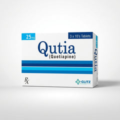 QUTIA TAB 25MG (Quetiapine) – Uses, Benefits, Dosage, Side Effects & Price in Pakistan | Glitz Pharma