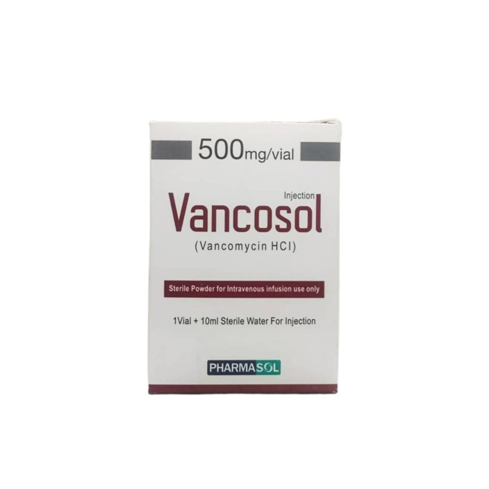 Vancosol Injection (500mg & 1g) - Glycopeptide Antibacterial Therapy for Severe Resistant Infections - 500MG