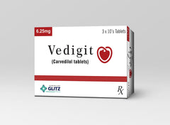 Vedigit 6.25mg Tablets (Carvedilol) – 30 Tablets