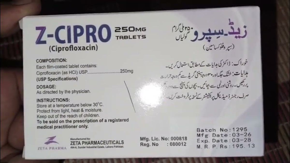 Z-CIPRO TAB 250mg – Uses, Ingredients & Price in Pakistan