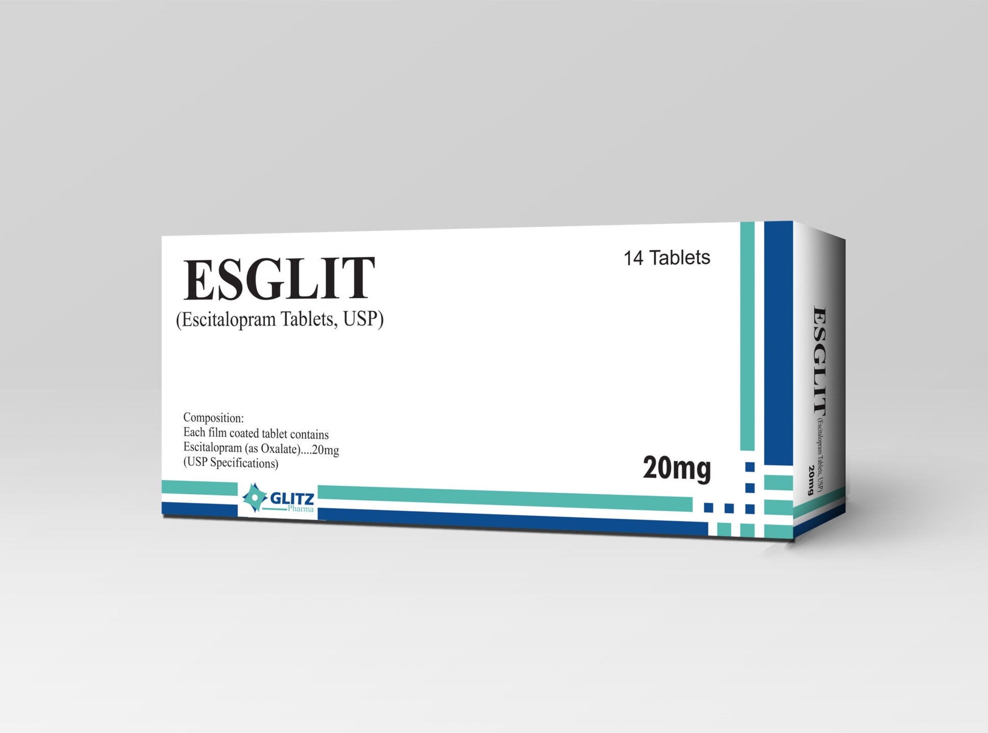 ESGLIT Tab 20mg (Escitalopram 20mg) Tablets – 14 Tablets | USP Specification