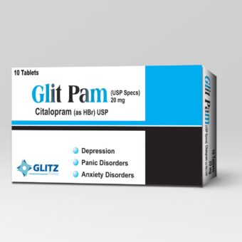 GLIT PAM® Tab 20mg contains Citalopram (as HBr) USP 20mg