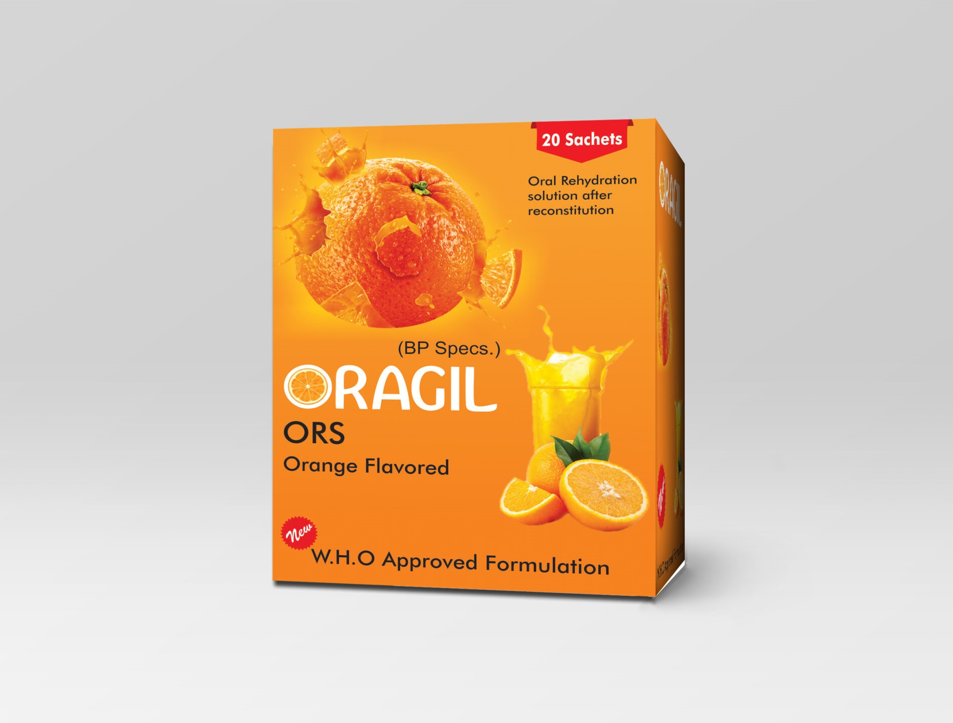 ORAGIL ORS Sachets – Orange Flavored Oral Rehydration Salts | Pharma Services Group