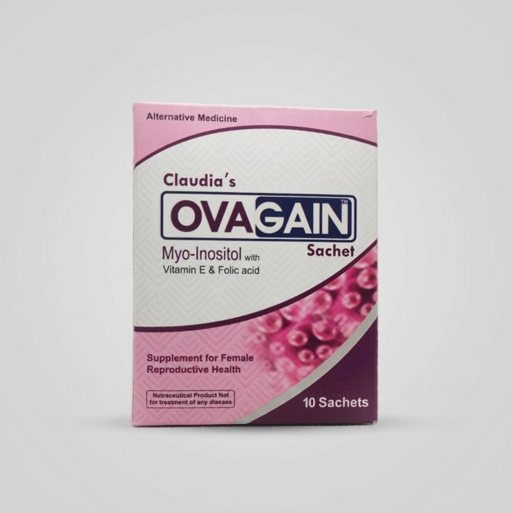 Claudia's OVAGAIN Sachet - Myo-Inositol, Vitamin E & Folic Acid Formula | Saifi Derm Pharma
