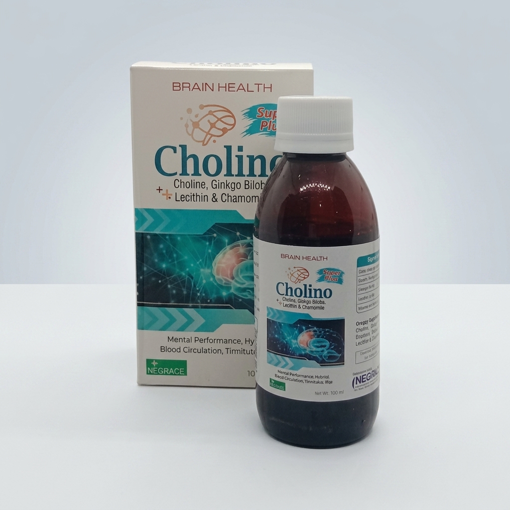 CHOLINO Syrup 120ml with Choline, Ginkgo Biloba, Lecithin & Chamomile | Brain Health Support | Pharma Services Group