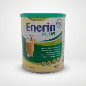 Enerin Plus Vanilla Flavour Nutritional Powder 400g – Sugar Free Complete Balanced Nutrition for Diabetic Patients, Immunity & Muscle Health