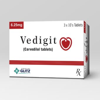 Vedigit 6.25mg Tablets (Carvedilol) – 30 Tablets