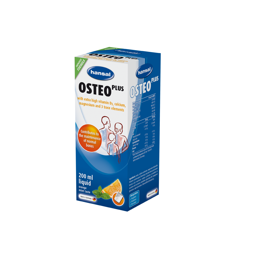 Osteo Plus Syrup - Calcium, Vitamin D3 & Bone Health Support Liquid
